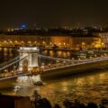 bridge, river, city