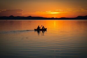 lake balaton, sunset, lake