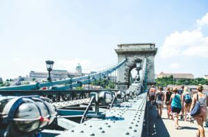 people on bridge